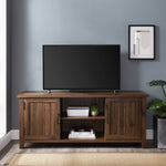 Mueble de TV de 2 puertas con ranuras moderno de 58" de estilo rústico
