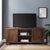Mueble de TV de 2 puertas con ranuras moderno de 58" de estilo rústico