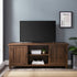 Mueble de TV de 2 puertas con ranuras moderno de 58" de estilo rústico