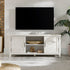 Mueble de TV de 2 puertas con ranuras moderno de 58" de estilo rústico