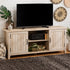 Mueble de TV de 2 puertas con ranuras moderno de 58" de estilo rústico