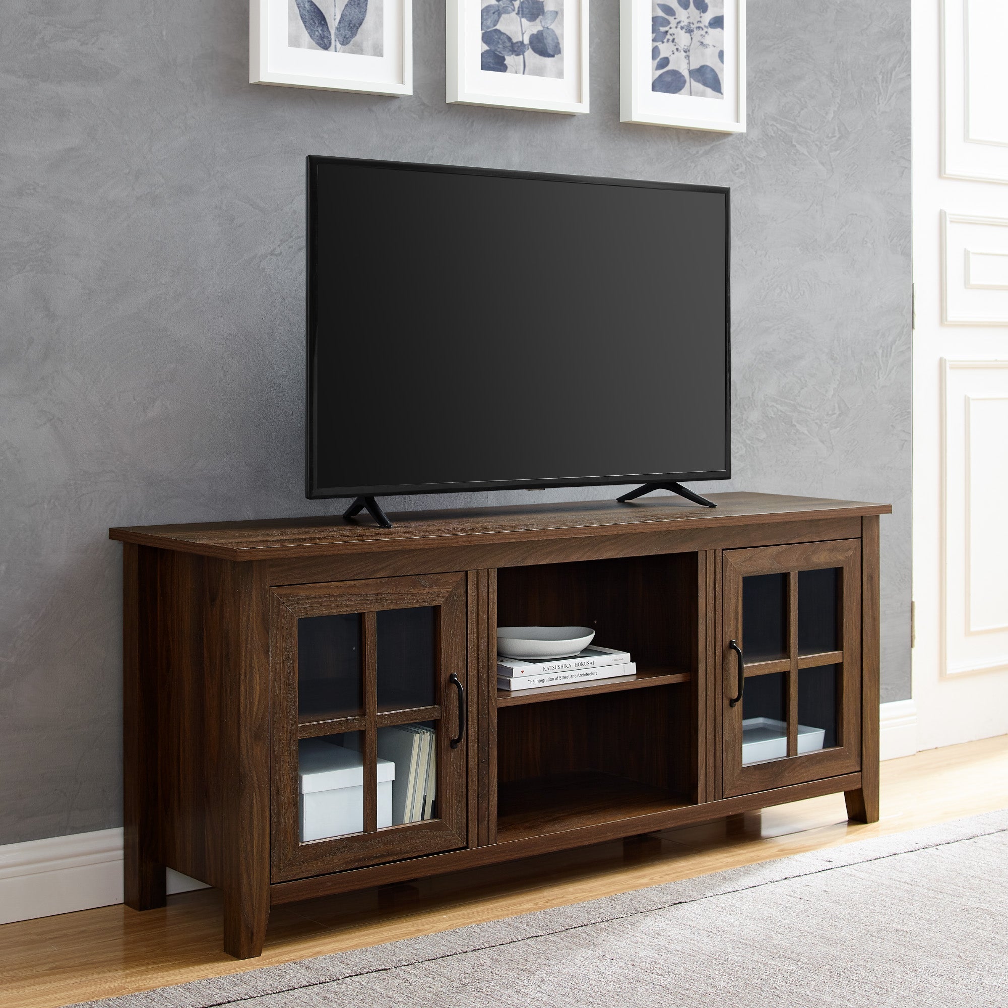 Consola de TV con puerta de vidrio de 58"