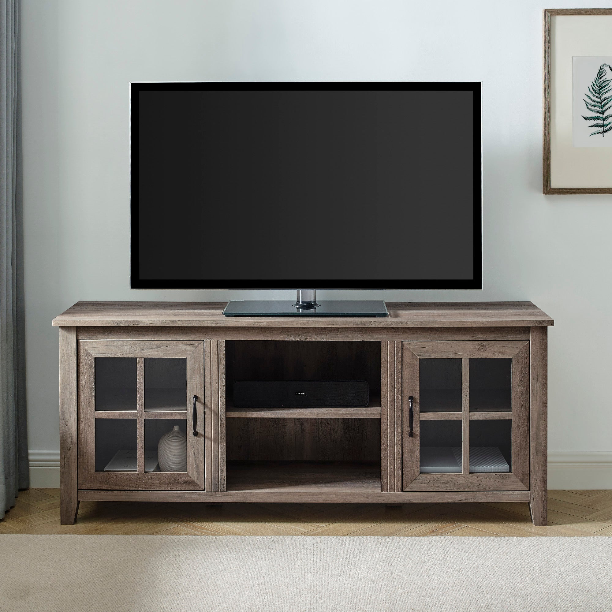 Consola de TV con puerta de vidrio de 58"