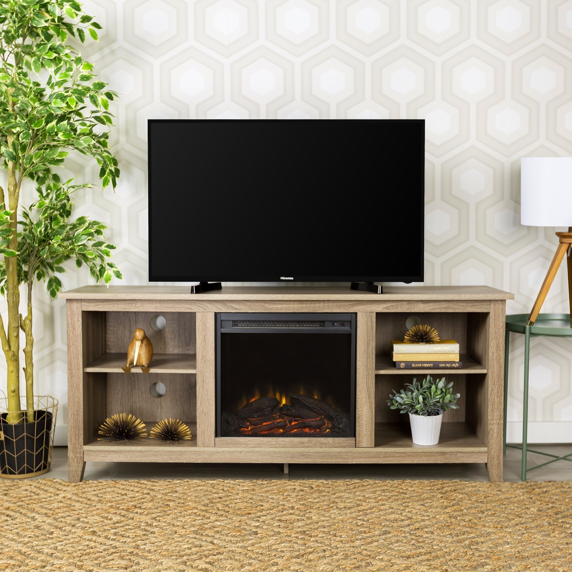 Mueble de TV con chimenea Essential