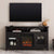 Mueble de TV de madera y vidrio con chimenea de estilo transicional de 58" Wasatch