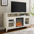 Mueble de TV de madera y vidrio con chimenea de estilo transicional de 58" Wasatch