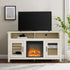 Mueble de TV de madera y vidrio con chimenea de estilo transicional de 58" Wasatch