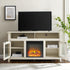 Mueble de TV de madera y vidrio con chimenea de estilo transicional de 58" Wasatch