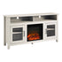 Mueble de TV de madera y vidrio con chimenea de estilo transicional de 58" Wasatch