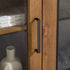 Mueble de TV de madera y vidrio con chimenea de estilo transicional de 58" Wasatch