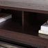 Mueble de TV de madera y vidrio con chimenea de estilo transicional de 58" Wasatch