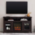 Mueble de TV de madera y vidrio con chimenea de estilo transicional de 58" Wasatch