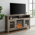 Mueble de TV de madera y vidrio con chimenea de estilo transicional de 58" Wasatch