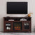 Mueble de TV de madera y vidrio con chimenea de estilo transicional de 58" Wasatch