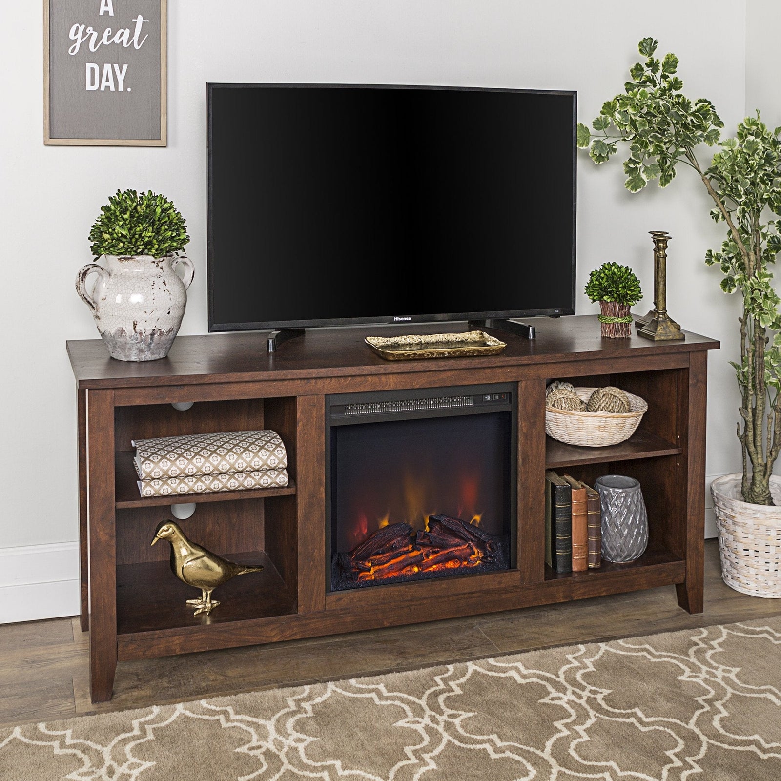 Mueble de TV con chimenea Essential