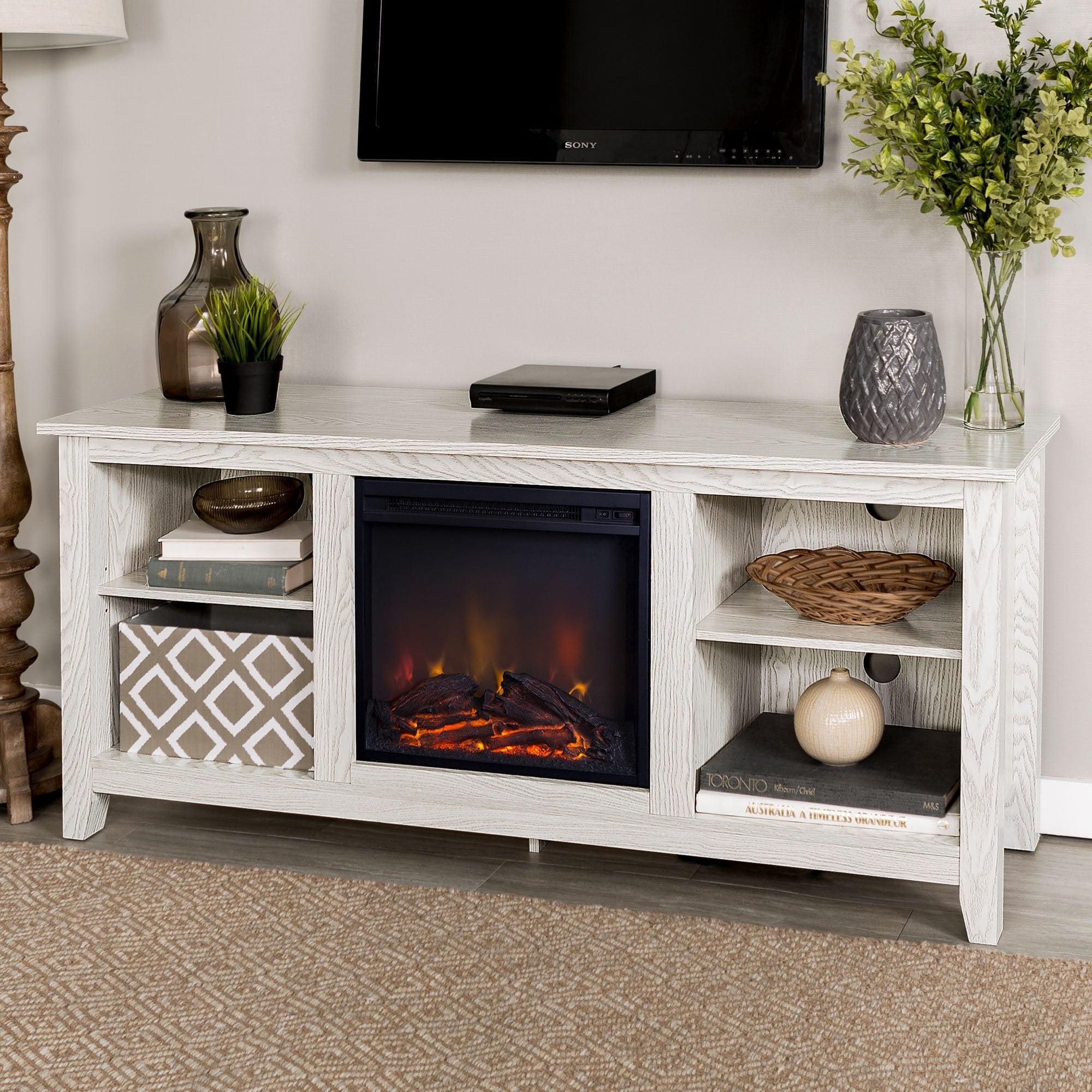 Mueble de TV con chimenea Essential