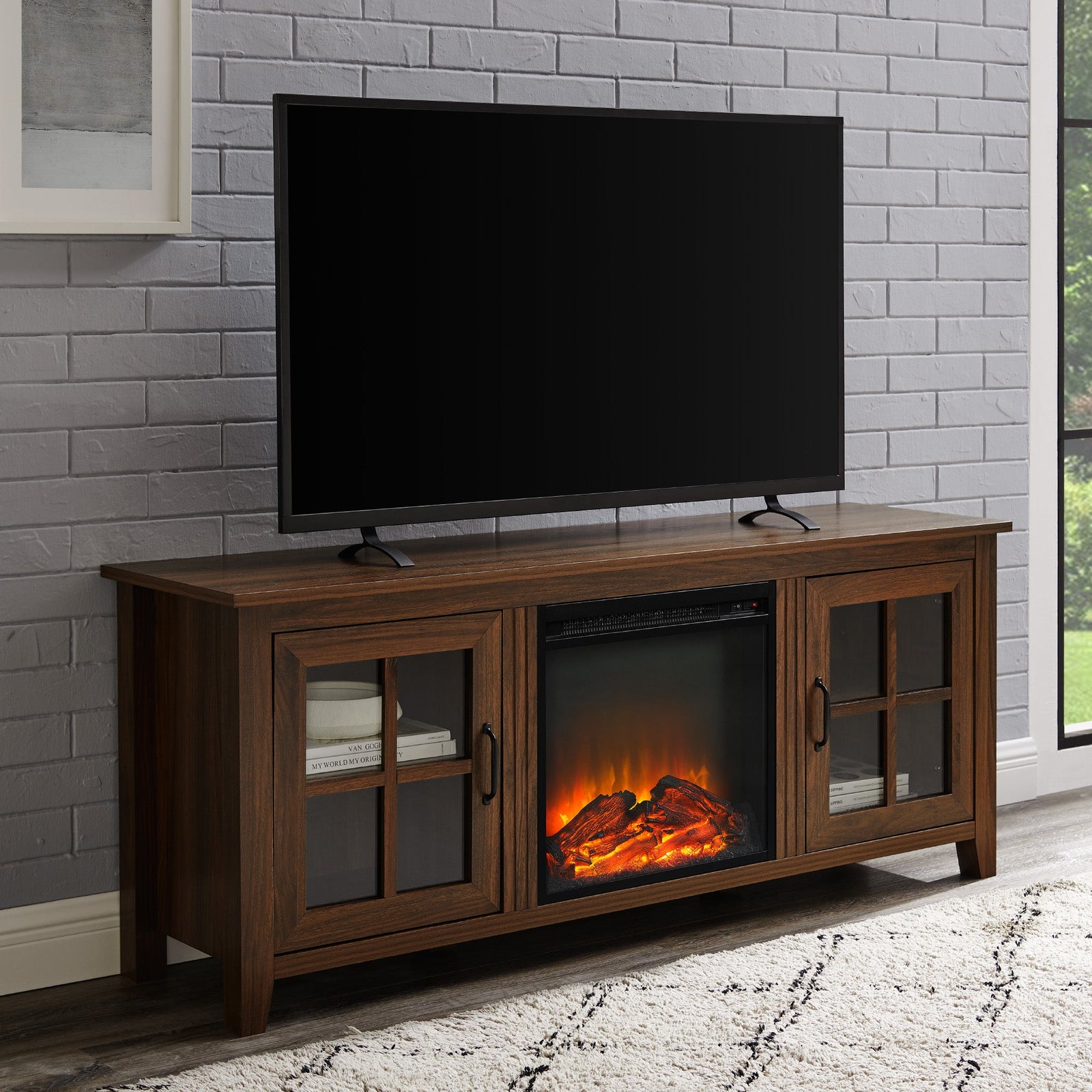 Mueble de TV con chimenea Essential