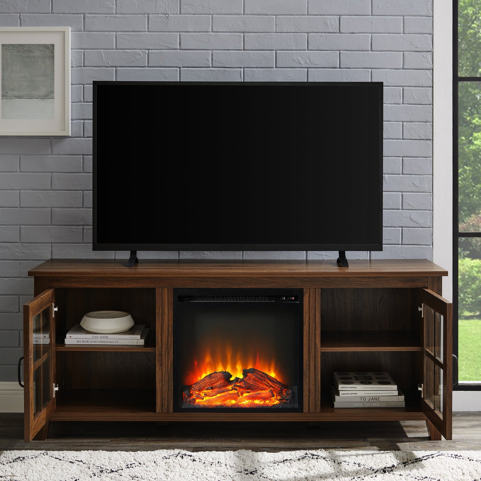 Mueble de TV con chimenea Essential