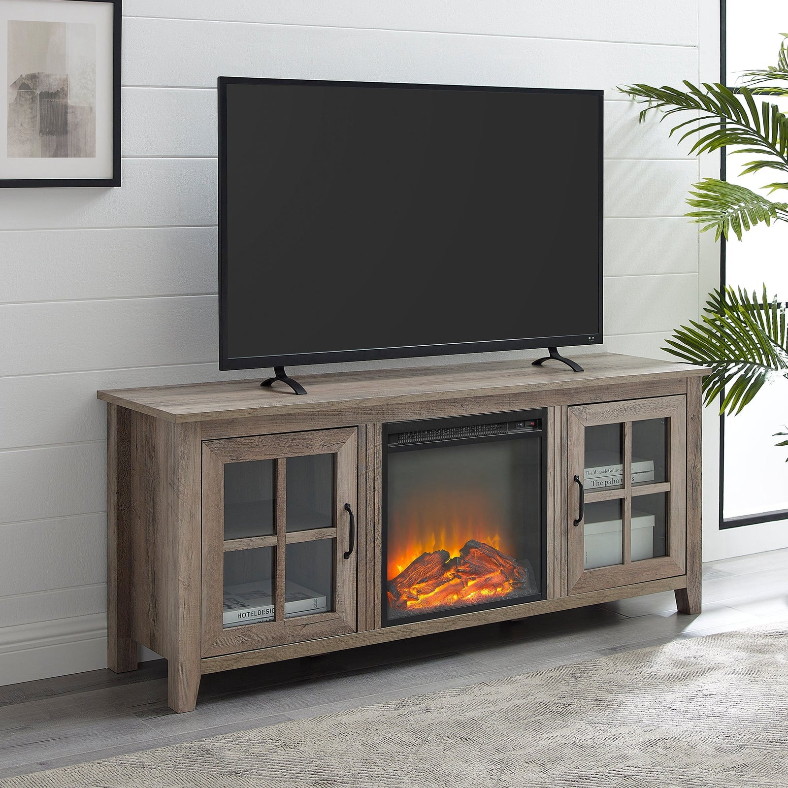 Mueble de TV con chimenea Essential