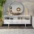 Consola de TV de madera maciza con 3 cajones Sloane