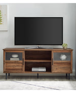 Consola de TV de vidrio y madera Owen