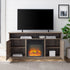 Mueble de TV con chimenea y puerta de granero Cherrington