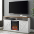 Mueble de TV con chimenea y puerta de granero Cherrington
