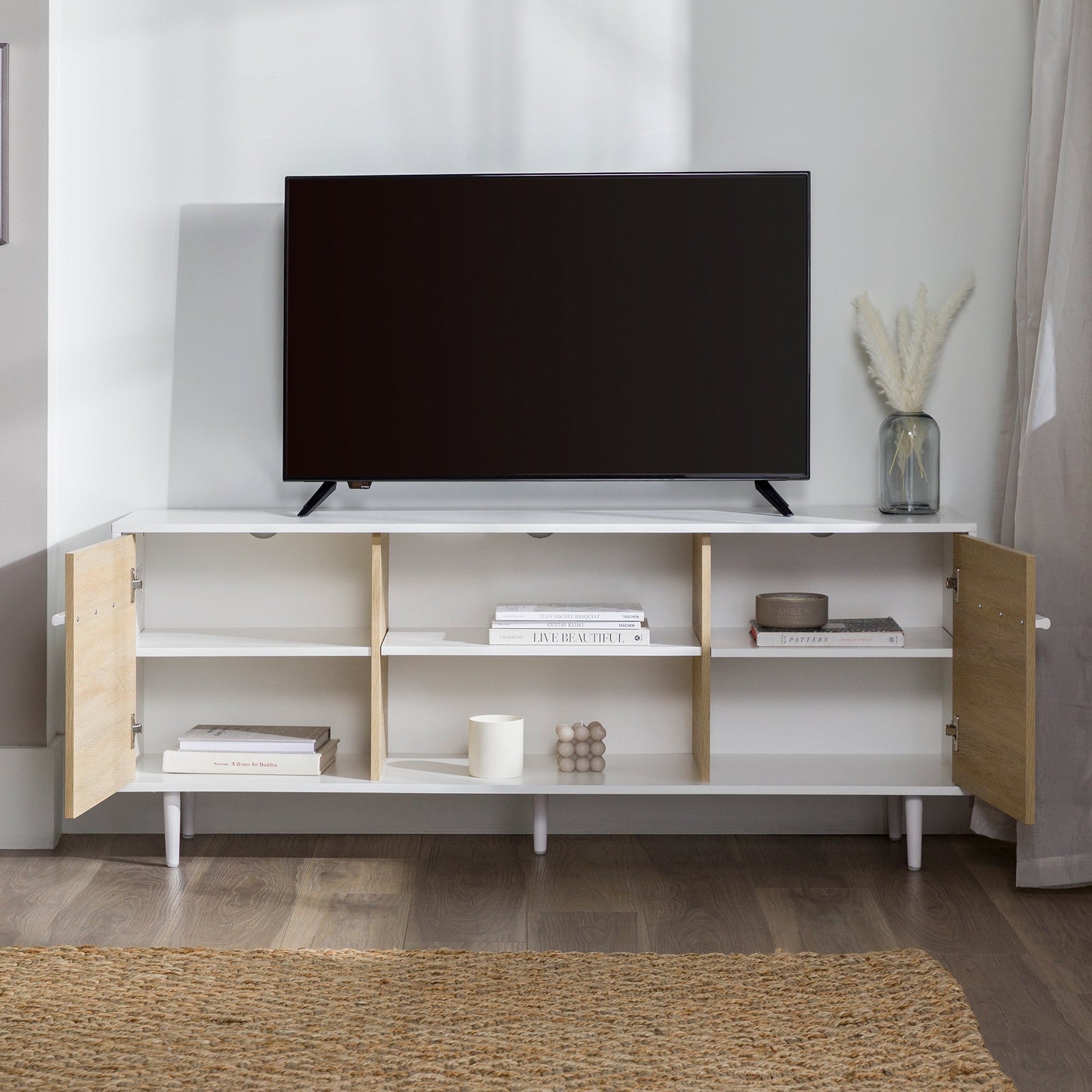Consola multimedia moderna de 2 puertas y 60