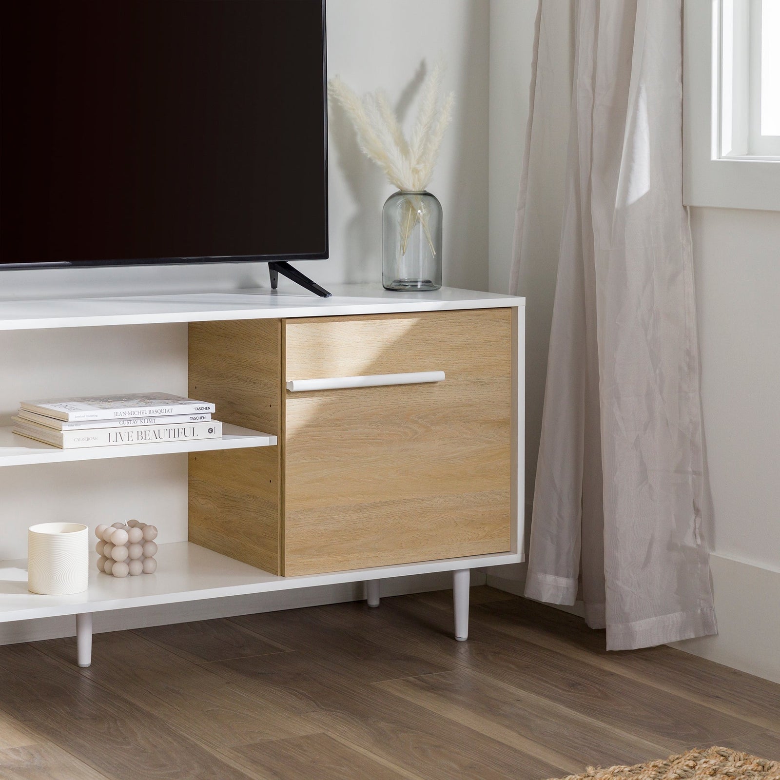 Consola multimedia moderna de 2 puertas y 60