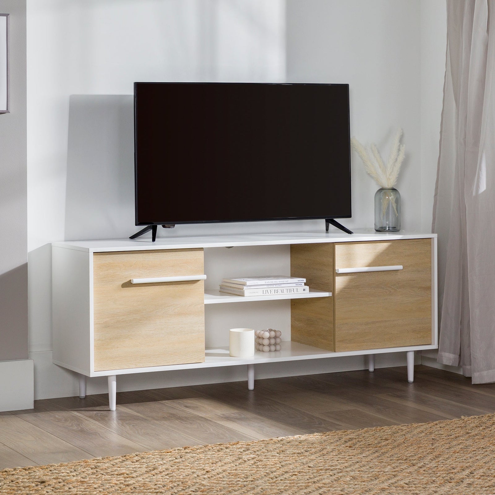 Consola multimedia moderna de 2 puertas y 60