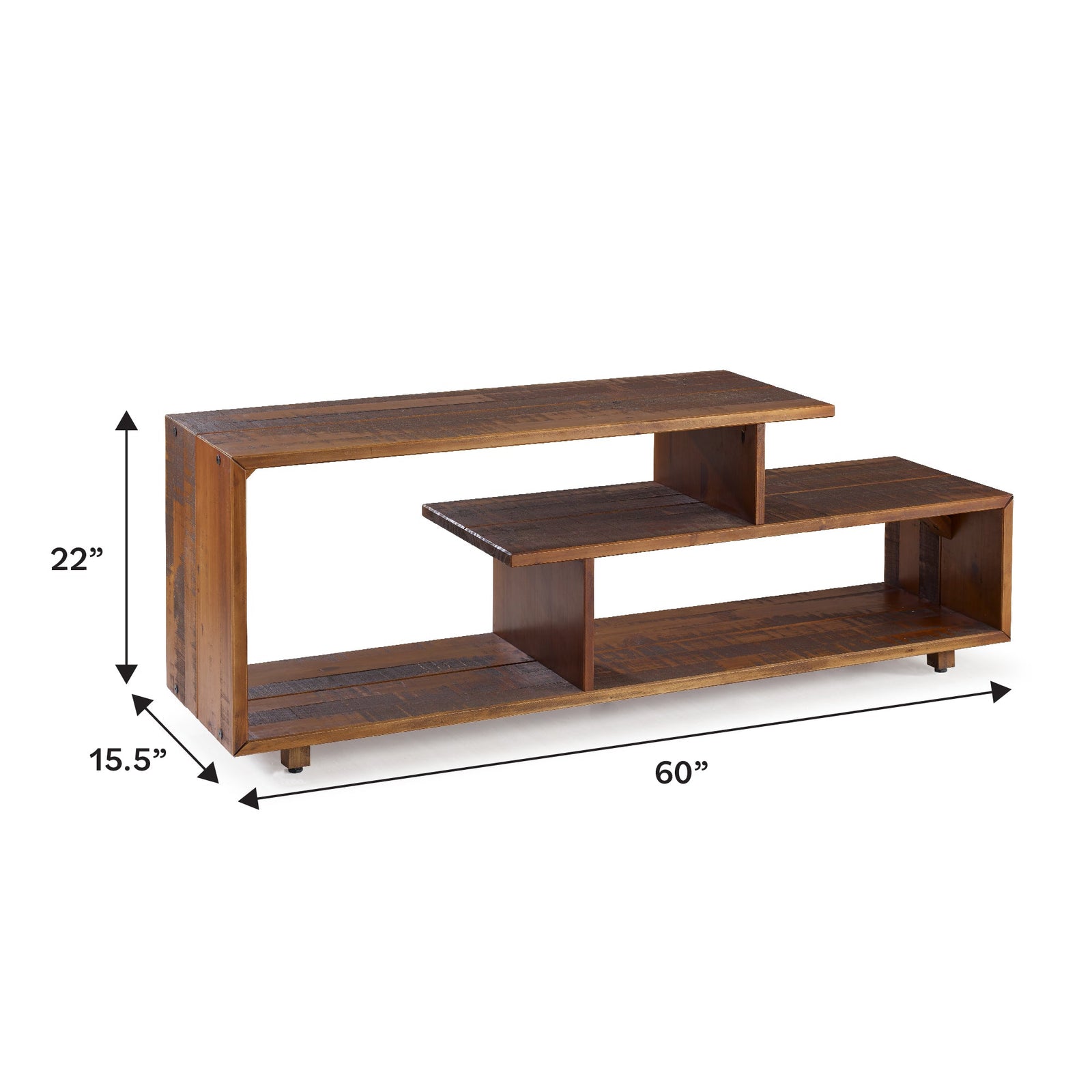 Consola de TV rústica de madera maciza alpina