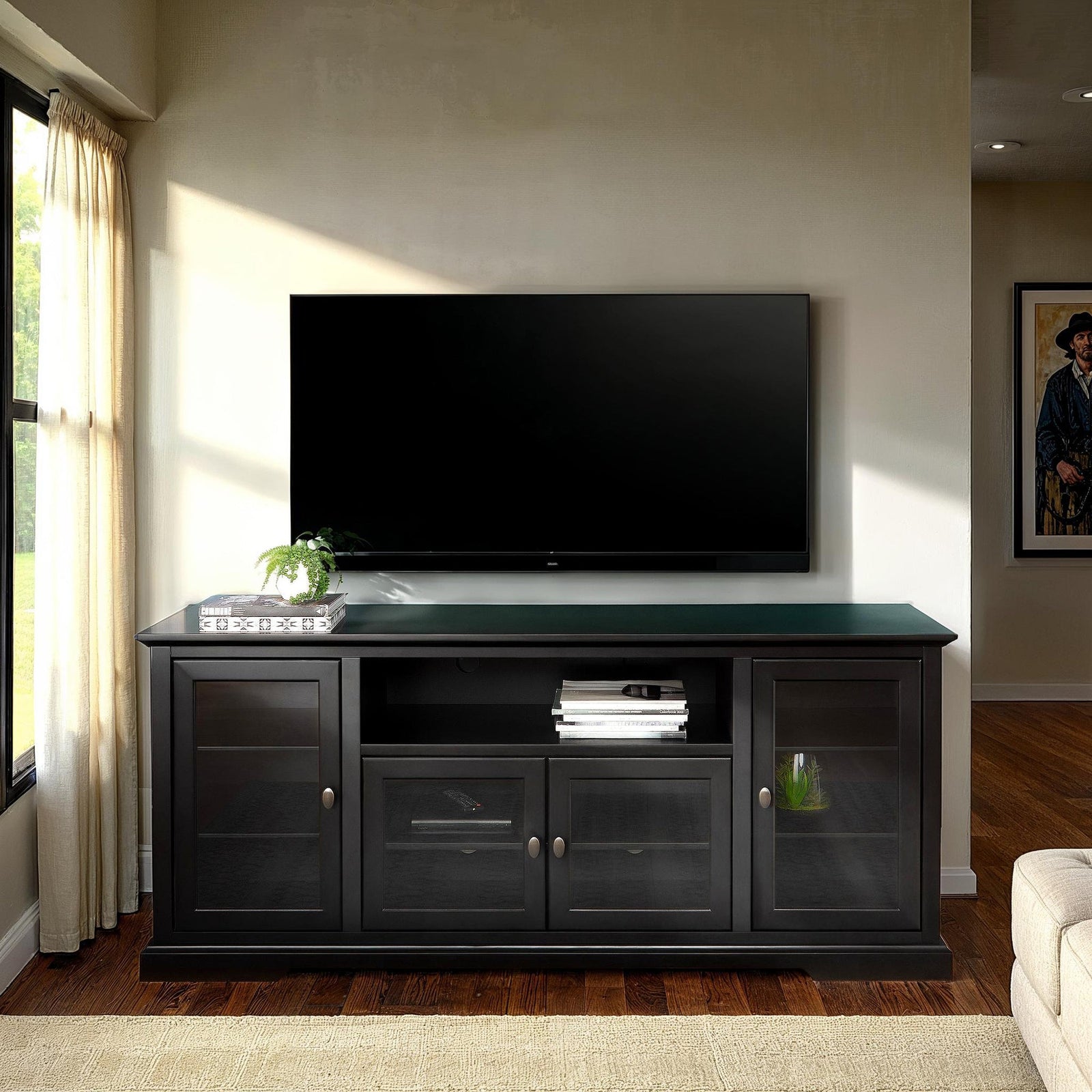 Mueble de TV de madera estilo Highboy de 70