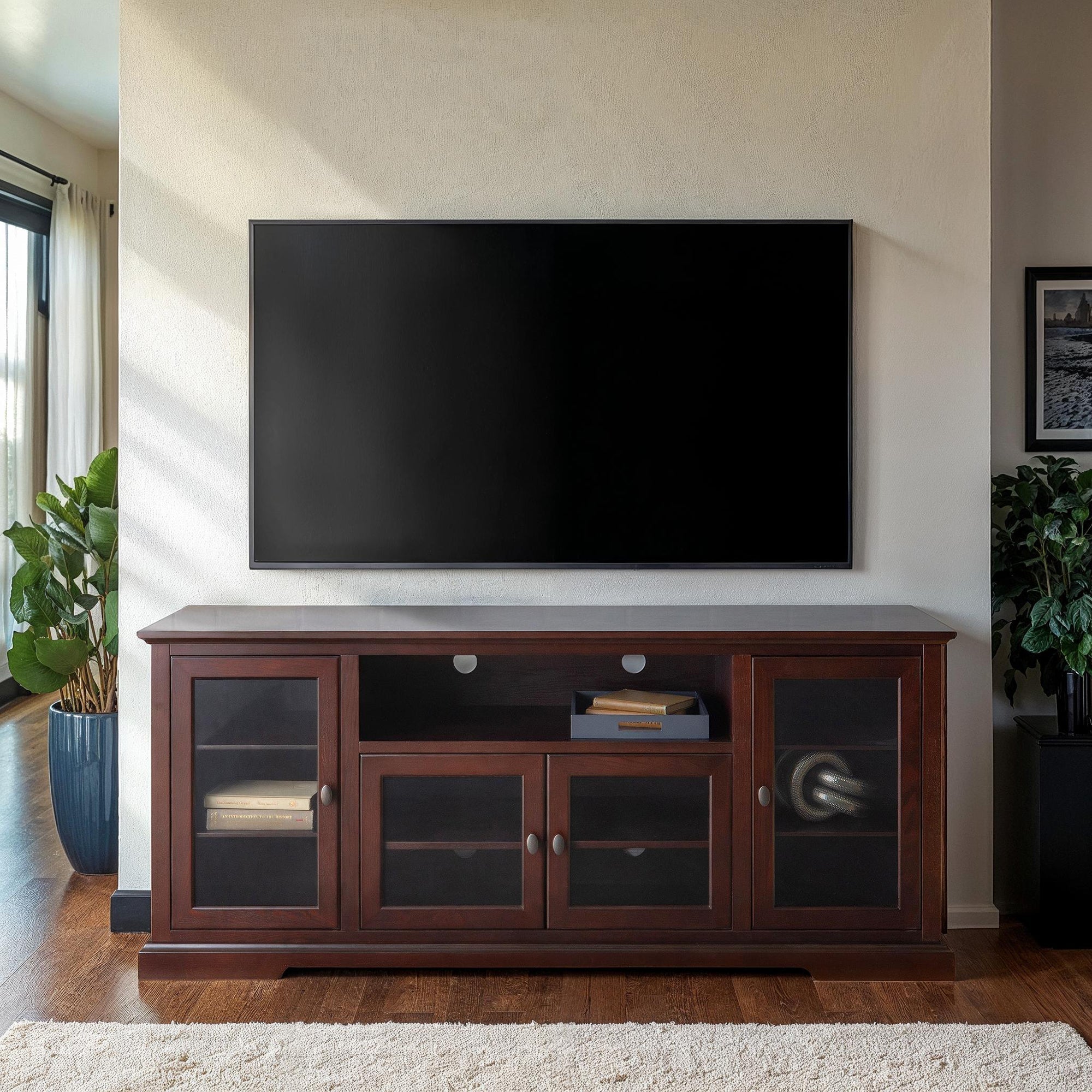 Mueble de TV de madera estilo Highboy de 70"