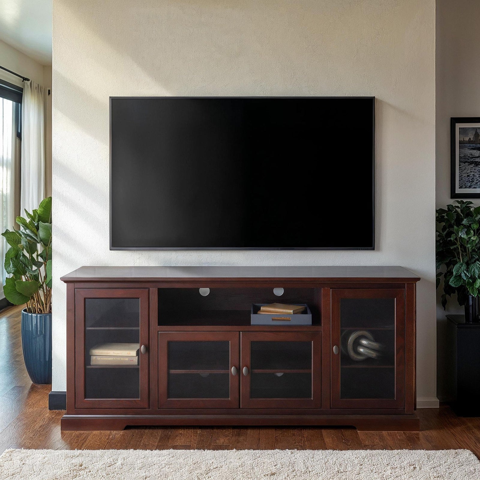 Mueble de TV de madera estilo Highboy de 70