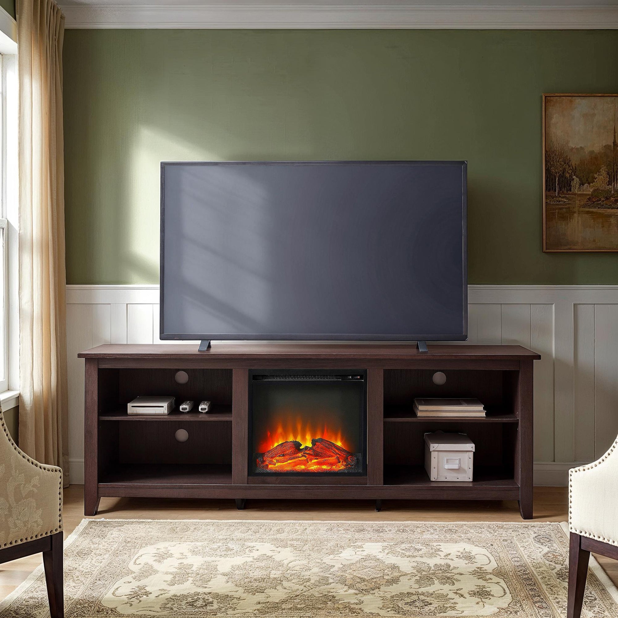 Mueble de TV con chimenea Essential