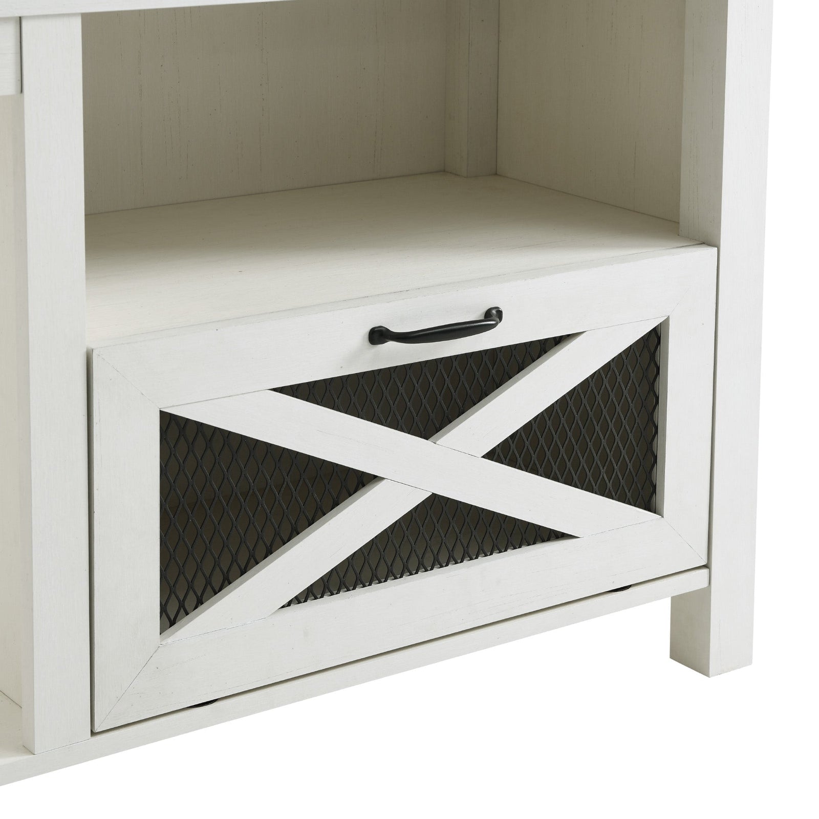 Mueble de TV con chimenea rústica de 70