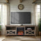 Mueble de TV con chimenea rústica de 70" de Farmhouse Abilene