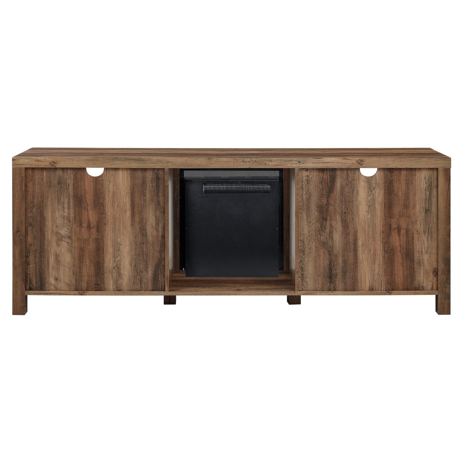 Mueble de TV con chimenea rústica de 70