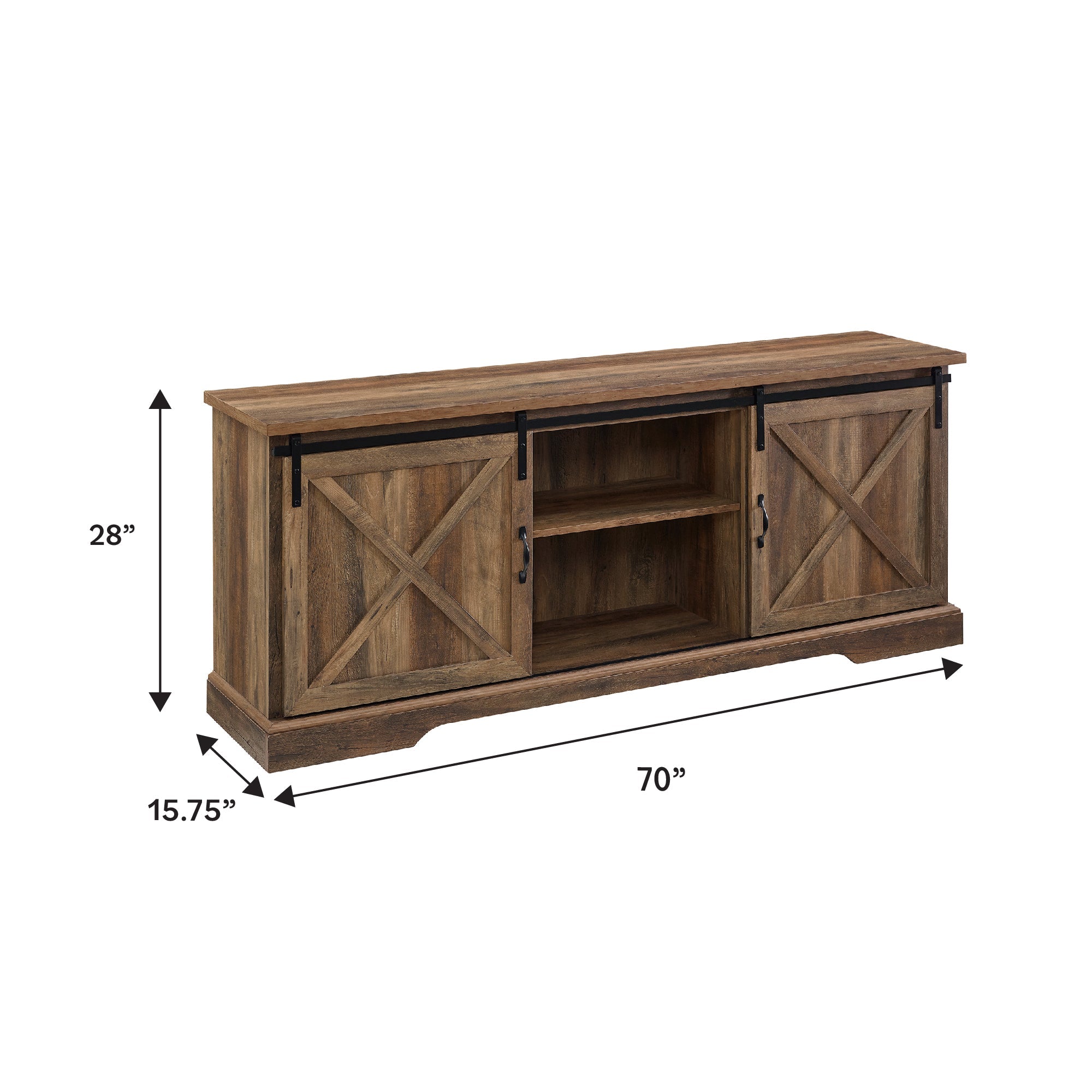 Consola de TV con puerta corrediza de granero de 70"