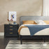 Cabecero tapizado contemporáneo Annette con estructura de cama de madera curva