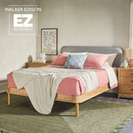 Cabecero tapizado contemporáneo Annette con estructura de cama de madera curva