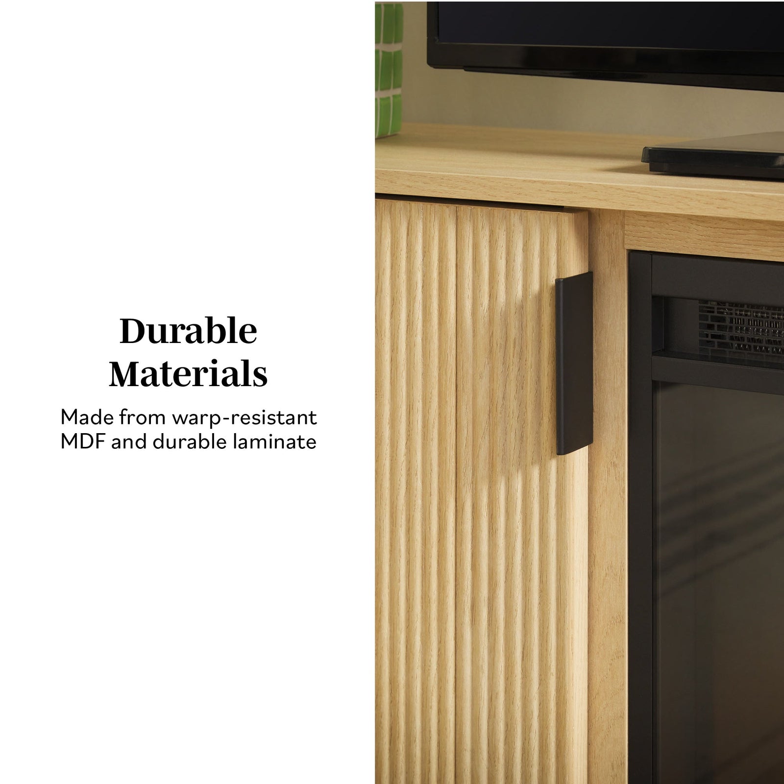 Mueble de TV moderno con chimenea eléctrica independiente de 70