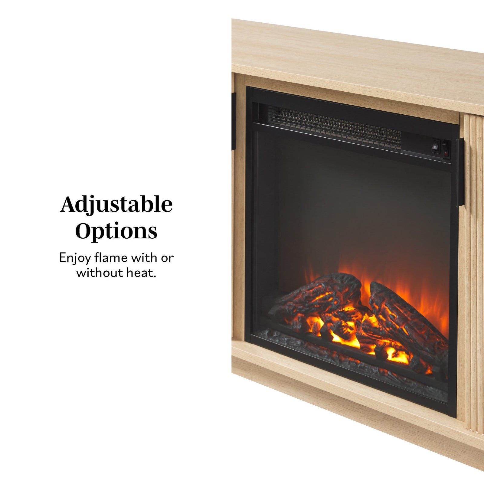 Mueble de TV moderno con chimenea eléctrica independiente de 70