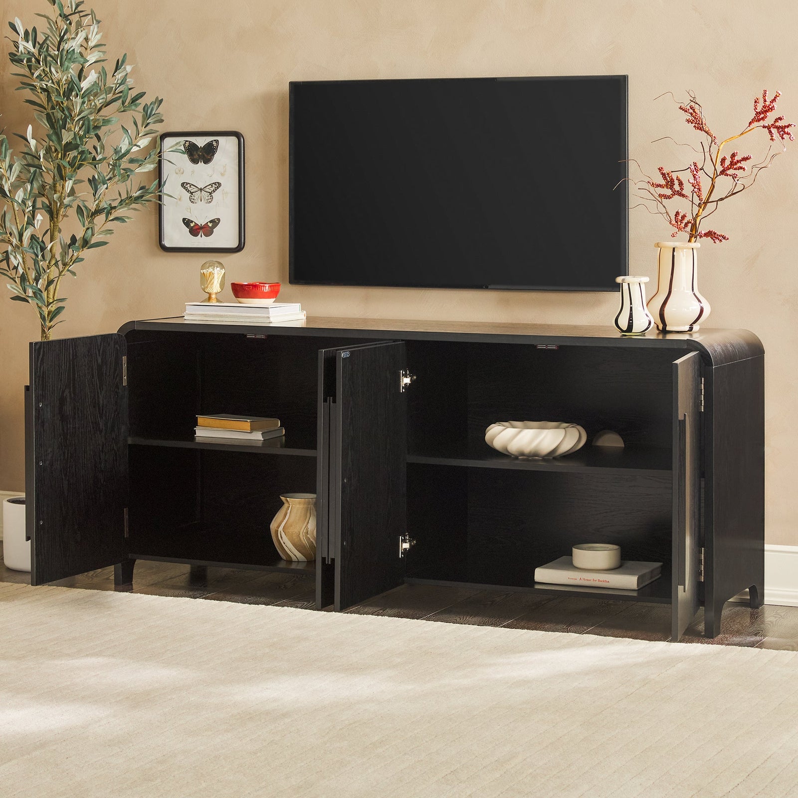 Aparador curvo moderno con mueble para TV Chantelle