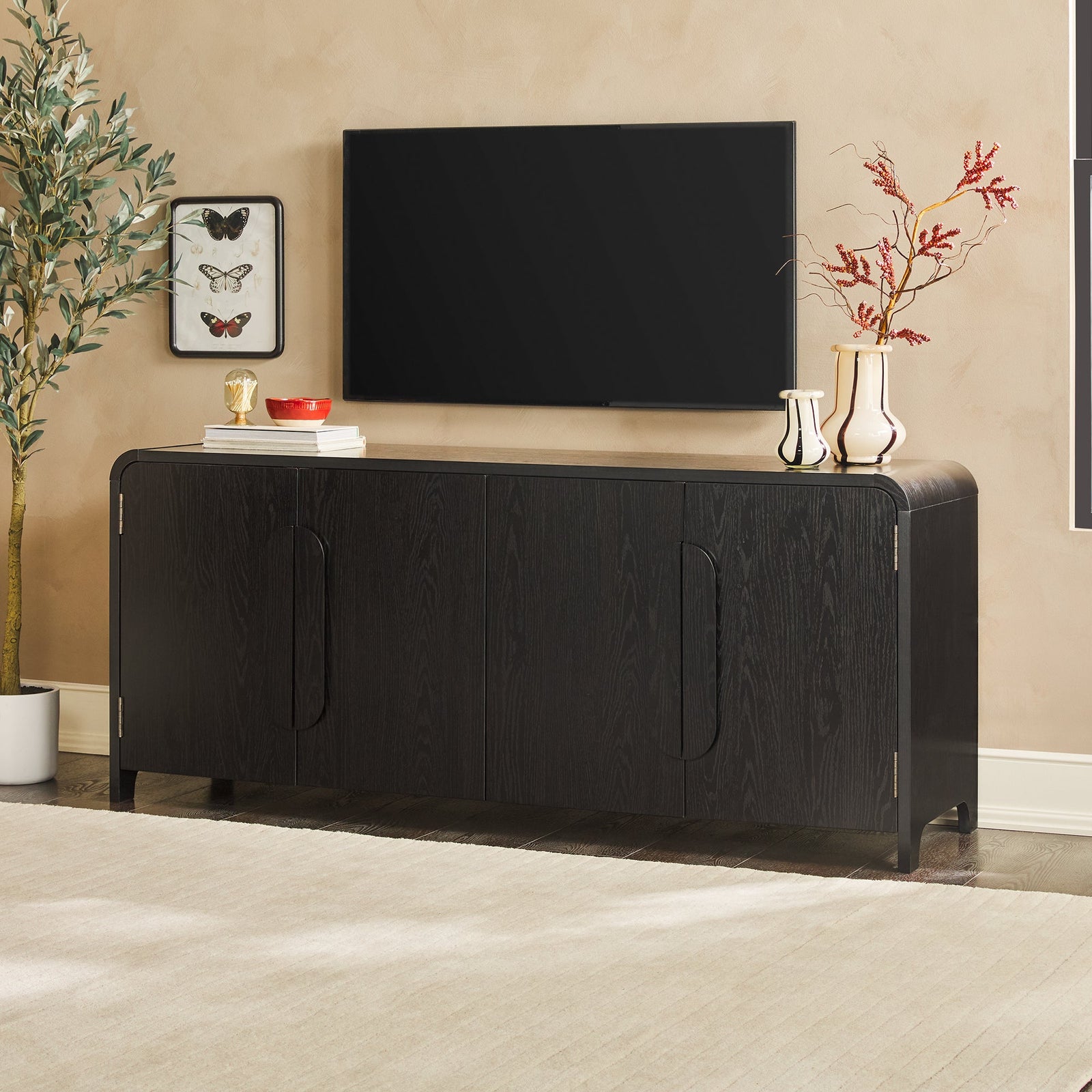 Aparador curvo moderno con mueble para TV Chantelle