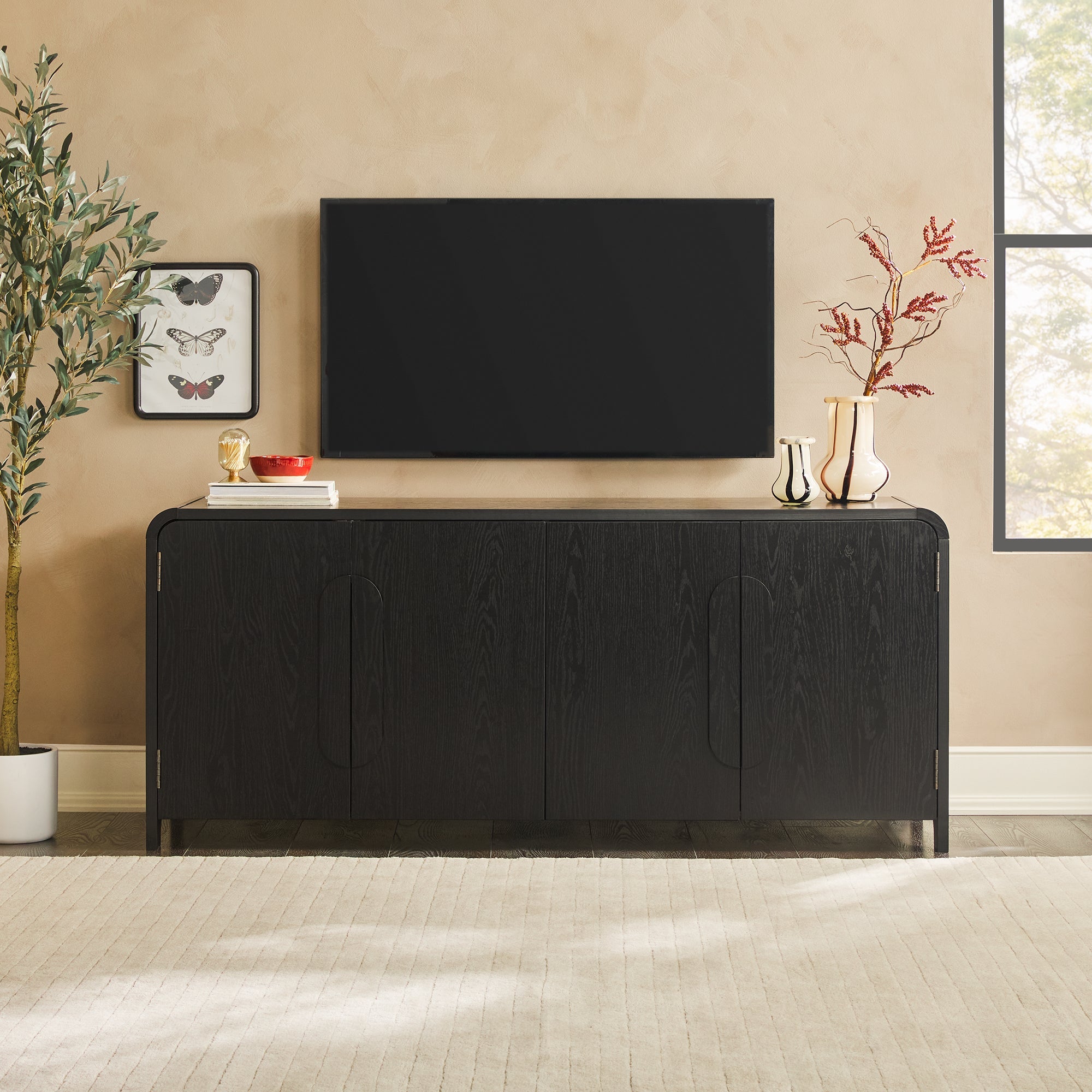 Aparador curvo moderno con mueble para TV Chantelle