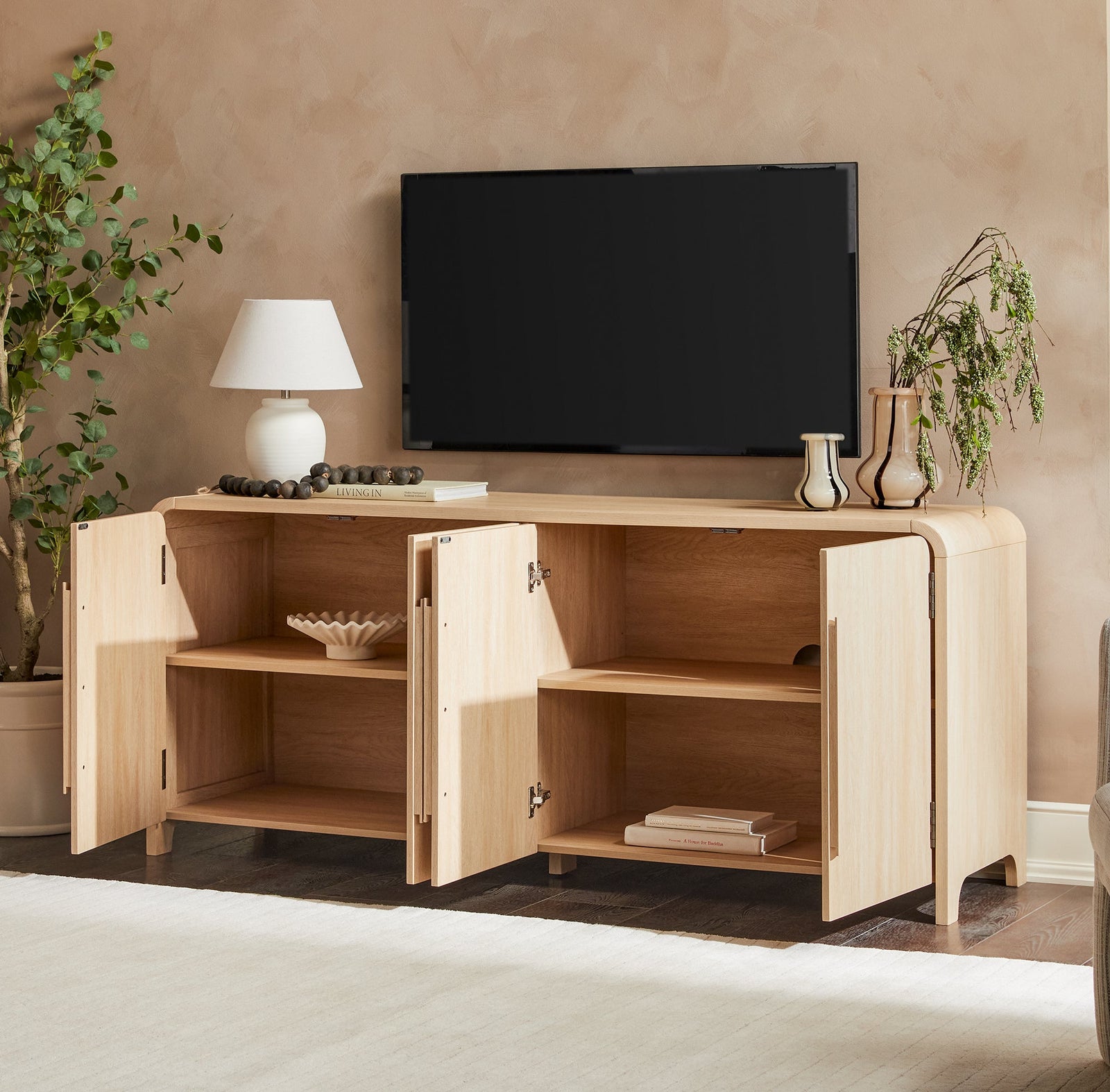 Aparador curvo moderno con mueble para TV Chantelle
