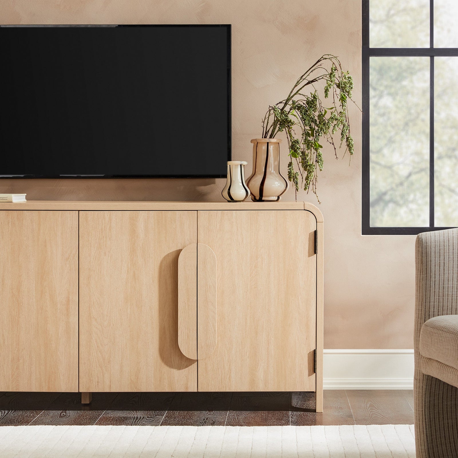 Aparador curvo moderno con mueble para TV Chantelle