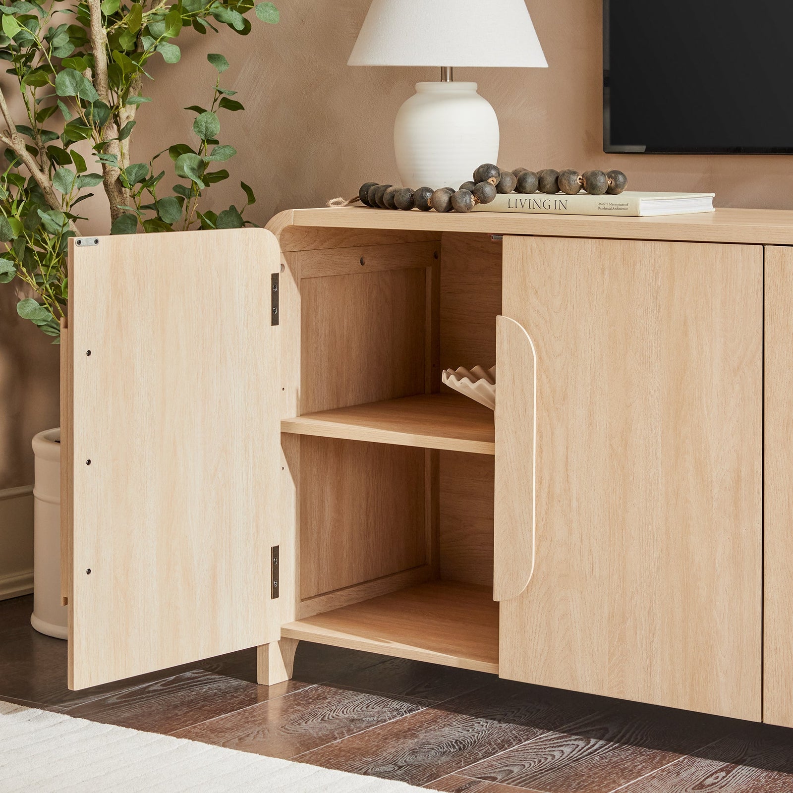 Aparador curvo moderno con mueble para TV Chantelle