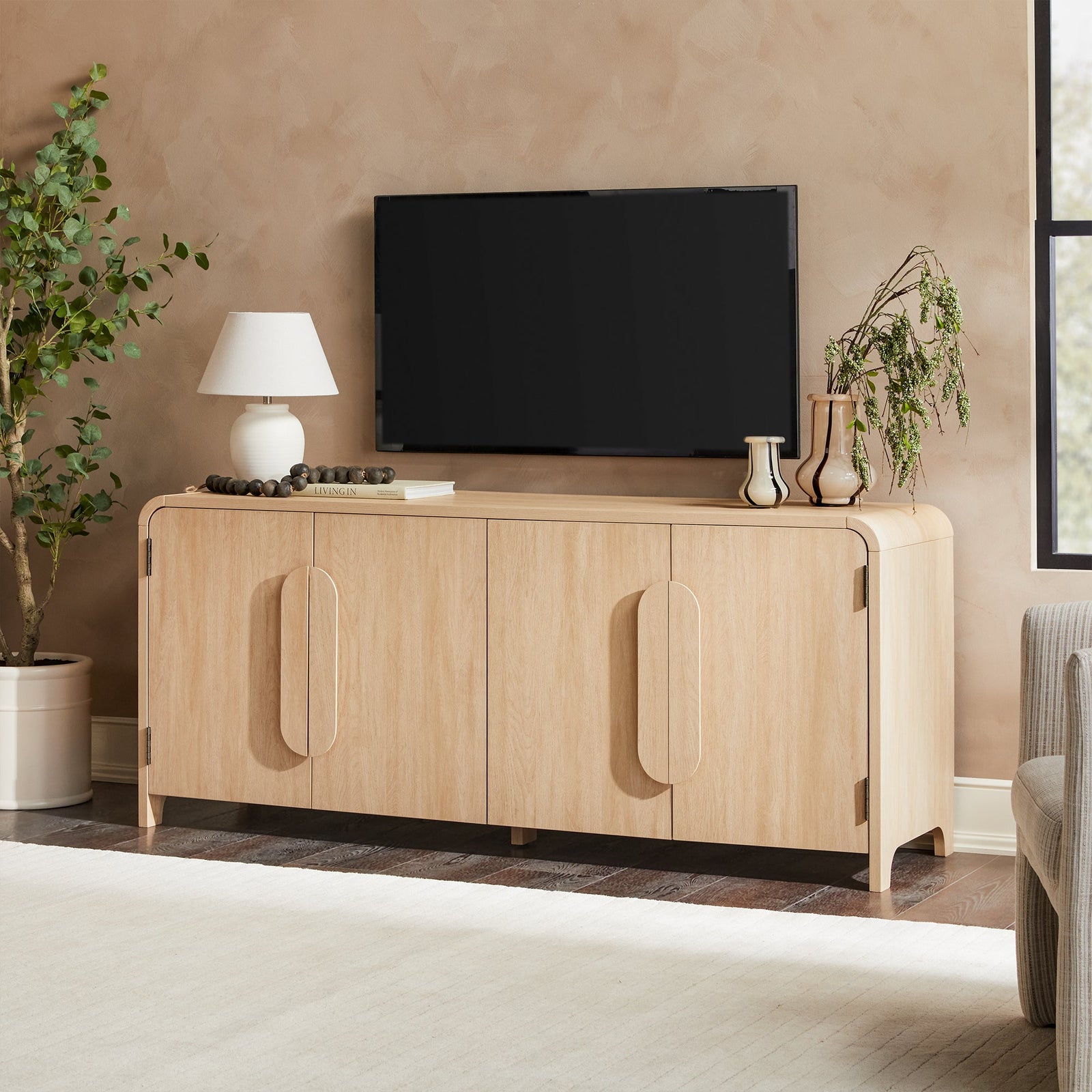 Aparador curvo moderno con mueble para TV Chantelle